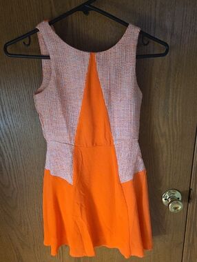 GB girls Orange & Pink Tweed Panel Dress